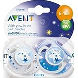 Philips Avent Glow in the Dark Night Soothers Dummies Pacifiers Scf176/22 6-18 Best Quality Original