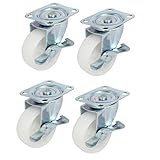uxcell スイベルキャスターホイール　メタル・トッププレート　wプレート　トロリー　4個入り