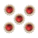 デコパーツ ビジュー パール【レッド】赤 5個入り 光沢 ジュエリー【25mm】ハンドメイド DIY 手芸 おしゃれ 可愛い きらきらぷんぷん丸 BJU-017