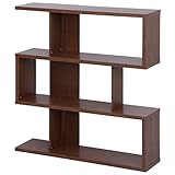 不二貿易 ディスプレイシェルフ S型 3段 幅120cm ブラウン 97531