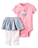 カーターズ Carter's ボディスーツ ロンパース ＆ チュチュ付きパンツ 2点セット 2-Piece Neon Bodysuit & Tutu Pant Set 12M (72-78cm) [並