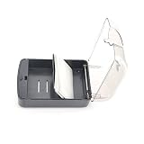 LOOYUAN 1 X Plastic Black/Smoke Color Push-Button Business Card Case Holder 5 3/4 x 3 3/4 x 2 3/4 [並