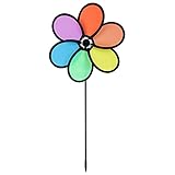 gloglow ( Pack of 2 )花風車風Spinning ToyカラフルなレインボーフラワーPinwheel Whirligig Toy for Garden Yardアウトドアアクティビテ