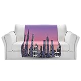 ブランケットウルトラソフトFuzzy 4サイズ！DIANOCHEのKUNZELMAN Pantone New York SkylineホームDecor Unique Designer芸術的スタイリッシ