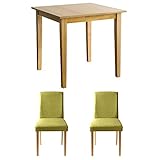 エア・リゾーム ダイニングテーブルセット 2人用 おしゃれ 北欧 ウッドダイニング WEST（ウエスト）75cm幅 3点セット テーブル：ナチュラル×チェア：グリーン