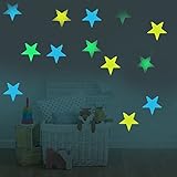 MICKYU 200 PCS Glow in the Dark Stars Fluorescent Plastic Wall Stickers Decal for CeilingBedrooms Nu