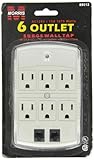 モリス製品89012 6アウトレットウォールタップ電話サージ - ファックス - モデム保護