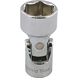 Dynamic Tools D008718 3/8 Drive 6 Point Metric with 18mm Universal Joint Socket, Chrome Finish by Dy