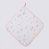 Rok(アールオーケー) 6重ガーゼループ付きウォッシュタオル ピンク