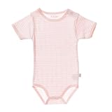 デンマークの子供服ブランド FIXONI ガールズプレミアム半袖ボディスーツ 綿１００％ ピンクボーダー 92ｃｍ