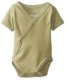 L'ovedbaby ラブドベビー  前開き 半袖 ボディスーツ ロンパース 0-3ヶ月用 SAGE オーガニックコットン OR338