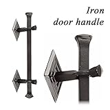 アイアン 取っ手 ドアハンドル レギュラー AFHD-303 面付けタイプ ハンドメイド ブラック