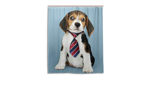 Amazon ビーグル子犬 シャワーカーテン 防水 カーテンリング付属 取付簡単 お風呂カーテン 150cm X 180cm シャワーカーテン ホーム キッチン オンライン通販