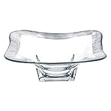 Badash Crystal D241S SQ 8 in. SILVER LEAF BOWL