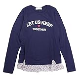 長袖Tシャツ チュニック 子供 女の子 キッズ ジュニア Tシャツ カジュアル N82007 ネイビー 140cm
