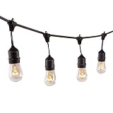 Zuoqi UL-Listed 48 Feet Outdoor String Lights Weatherproof Commercial Grade Outdoor Lights with 24 H