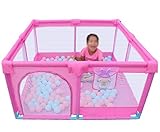 ベビーキッズプレイペン8パネルキッズアクティビティセンター、強く丈夫なフェンス、ベビーフェンス (色 : Cherry red)