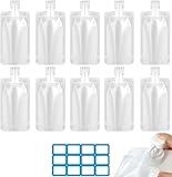 YOMIMI パウチ容器 シャンプー 小分け パウチ 詰め替え 50ml トラベル パウチ 小分けボトルトラベル液体個包装 漏れ防止 使い回し トラベルボトル つめかえそのまま 収納 旅行ボトル 半透明 密封性30ml/50ml/100ml まとめ10個 (100ml*10個)