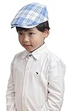 (トヨベイ)Toyobuy 子供用 キャスケット ハンチング帽 可愛い 赤ちゃん 男の子 女の子 つぼ短い キャップ お出かけ 日よけ チェック柄（ブルー）