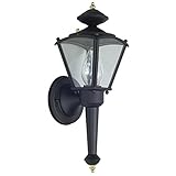 Sunset Lighting F6884-31 Outdoor Wall Sconce with Clear Glass, Black Finish [並行輸入品]