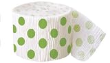 Unique Lime Green Dots Crepe Streamer by Unique Party