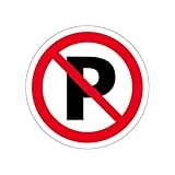駐車禁止 高耐候性ステッカー 円形 90X90mm