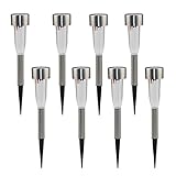 【8本セット】改良版 LEDガーデンライト LORIA・JP ソーラーライト パスライト 自動点灯消灯 地中埋込型ライト 土挿し 防水 防犯ライト ガーデン、芝生、玄関先、車道 照明用ライト