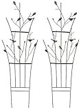 アイアントレリス シェイプフェンス(バード) ハイ 2枚セット 高さ183cm×幅63cm ブラック＆ブロンズ色 SS-IPN-7664-2P