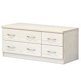 【Amazon.co.jp限定】 クロシオ フレッシュ ローチェストB&amp;W 白木目 ホワイト