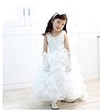 M.Z.L　女の子　花嫁ドレス　花童スカート110cm～150cm　フォーマルドレス 結婚式、誕生日、披露宴、ベビー・キッズ 通園 幼稚園 通学 ジュニア・ソフトで肌に優しい子供ドレス フラワーガール