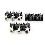 3個3 RCAメス基板実装アウトレットジャックコネクタRCAソケットブラック