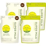 【セット品】 スーパーマイルド シャンプー A & コンディショナー A グリーンフローラルの香り つめかえ用2点セット (シャンプー400ml ×2 + コンディショナー400ml ×2)