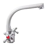 Homyl 真ちゅう　蛇口　スプレー　塗装　キッチン　360度回転　水漏れ防止　1/2インチ　タップ　全5色 - 白