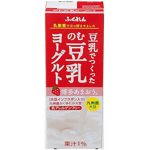 Amazon ふくれん 豆乳でつくったのむ豆乳ヨーグルト 博多あまおう 0ml紙パック 24本入 ふくれん 乳飲料 通販
