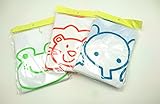 ベビー 長袖 食事用 エプロン 動物 ポケット 付き 3枚セット男の子用 女の子用 (男の子)