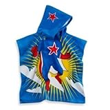 Kids Printed Superhero Hooded Beach Towel In Multi/blue by Kids Printed [並行輸入品]