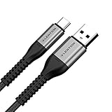 LENTION USB Type Cケーブル 9V/3A 高速充電(2本パック 3.3フィート+6.6フィート) USB A - USB C 27W 編組充電器コード その他に対応 (グレー)