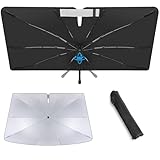 WAIROGA トヨタ との互換性あり アルファード ヴェルファイア 40系 傘型 専用フロントサンシェード 10本骨 ガラス繊維 360°回転可能 傘柄が曲がる パラソル 専用設計 UVカット 日焼け防止 劣化防止 収納バッグで 簡単に取り付け (2023年~現行)