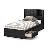 South Shore Little Smileys 39'' Mates Bed with 3 Drawers, Twin, Gray Oak [並行輸入品]