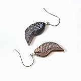 【wing】 羽根 黒蝶貝製 フック ピアス チタン