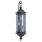 Sea Gull Lighting 8842-12 Outdoor Sconce with Clear Beveled Glass Shades, Black Finish by Sea Gull L