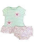Little Wonders Infant Girlsグリーンストライプ花柄フリルドレス2 pcセット0 – 3ヶ月 US サイズ: 0-3 Months カラー: グリーン