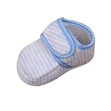 (プタス) Putars 赤ちゃん靴 ファーストシューズ 縞模様 女の子 男の子 新生児 やわらかい 足保護 歩行練習 履き心地いい 軽量 出産お祝いプレゼント ギフト ベビーシューズ (ブルー)