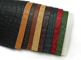 【切り革】スモールクロコ（ヴィンセント） ワイン 17×12cm 1.5mm 1枚[レザークラフトぱれっと] 切り革（カットレザー） 定番切り革（牛ヌメ） Pkawa070-1/4-06-15