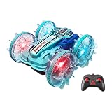 Missmisq ラジコンカーおもちゃ、LED リモコンカー, ラジコンカー防水ラジコンスタントカー, 全地形ジェスチャー RC カー、RC スタントカー、スタントカー プールおもちゃ 4 ～ 6 歳の子供向け