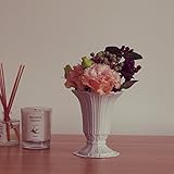 Le Petale Msize ライトグレー トラディショナル×フェミニンなデザイン・花瓶 フラワーベース 陶器