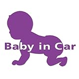 Baby in Car ステッカー ベビーインカー　カッティングステッカー 赤ちゃんが乗ってます (パープル)