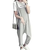 (マーシェル) Marshel マタニティ サロペット オーバーオール ゆったり 楽ちん テーパード 産前 産後 長く使える おしゃれ 妊婦服 グレー XL