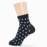 (グレェド) Groedoキッズ ソックス サイズ1-2 ( 12 ～ 14 cm) ショート丈 ネイビー × 白 ドット オーガニックコットン