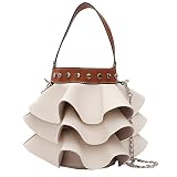 Enbeautter バケツパックハンドバッグ、女性2017ソフト面PUシングルショルダーバッグ、ファッションリベット折りたたみハンドバッグ